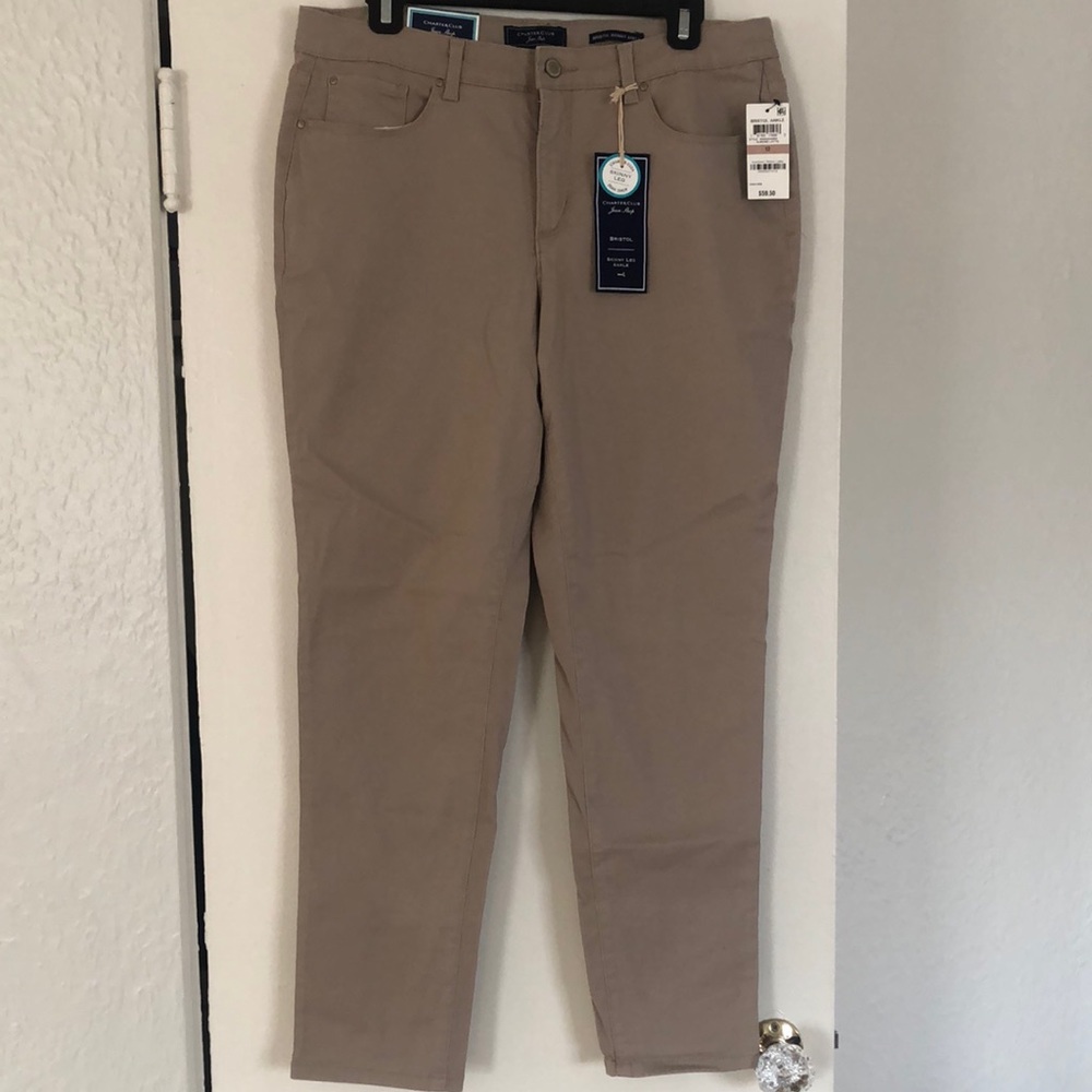 Tan skinny leg jean